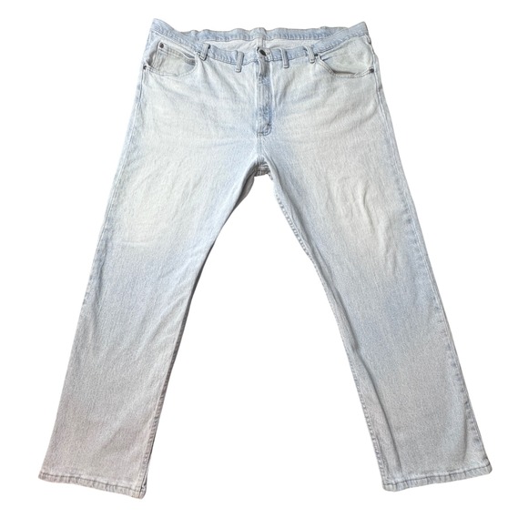Wrangler Other - Wrangler Jeans Mens 46x30 Light Wash Straight Leg Denim Stretch Blue 97FPVVB